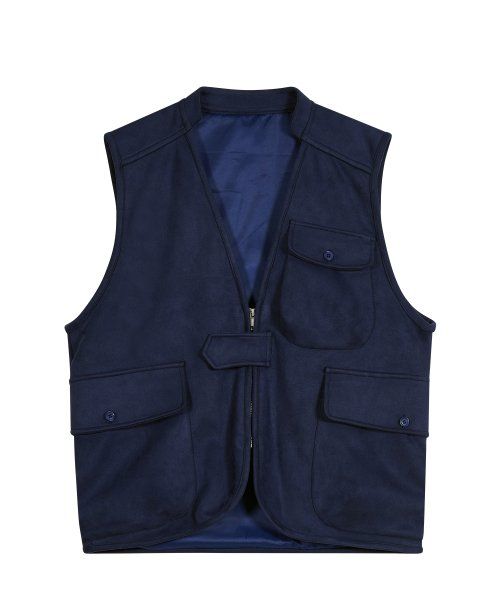87-STAN025 [Vegan Suede] Multi-pocket Suede Best Navy