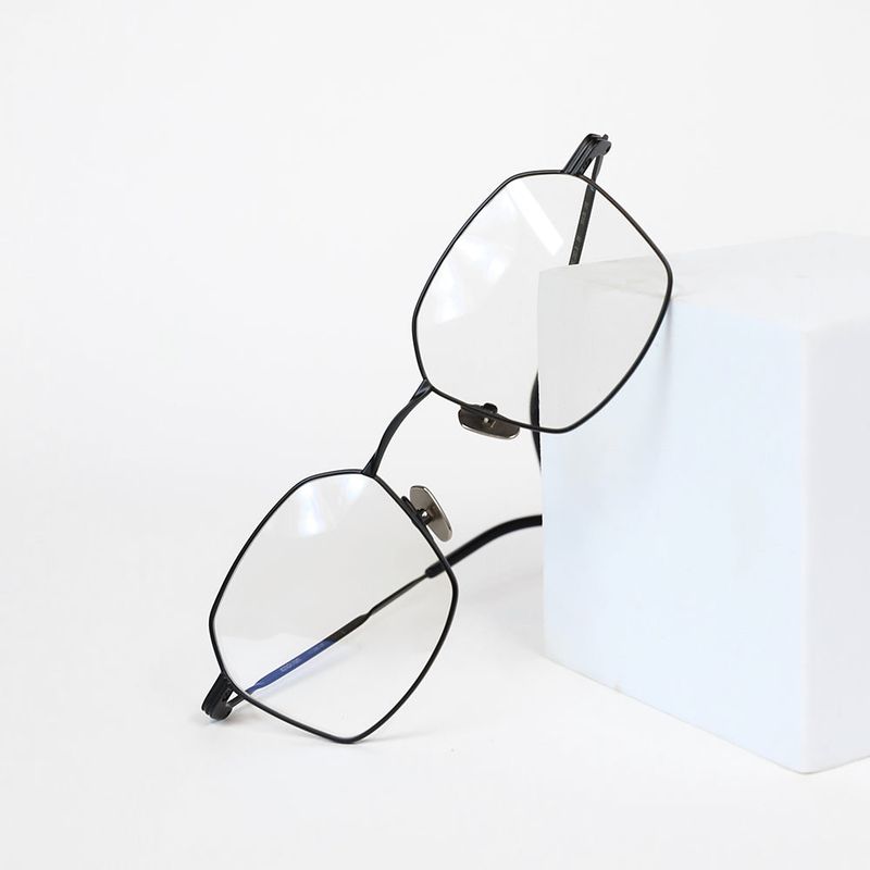 Knouun Square titanium glasses CODE. 101. B Black