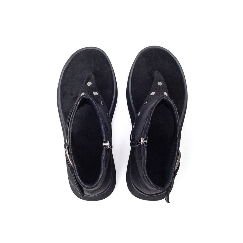 Studded Platform Sandal Boots(Black)