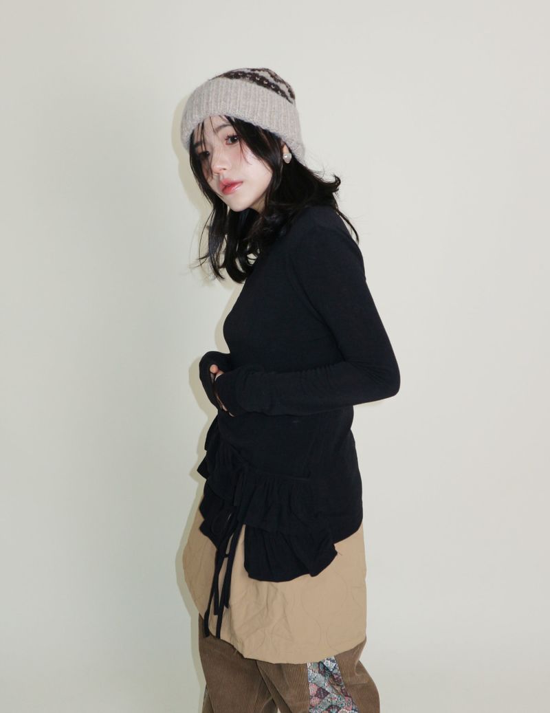 Yves Double Frill Layered Shea Turtleneck (Turtleneck)