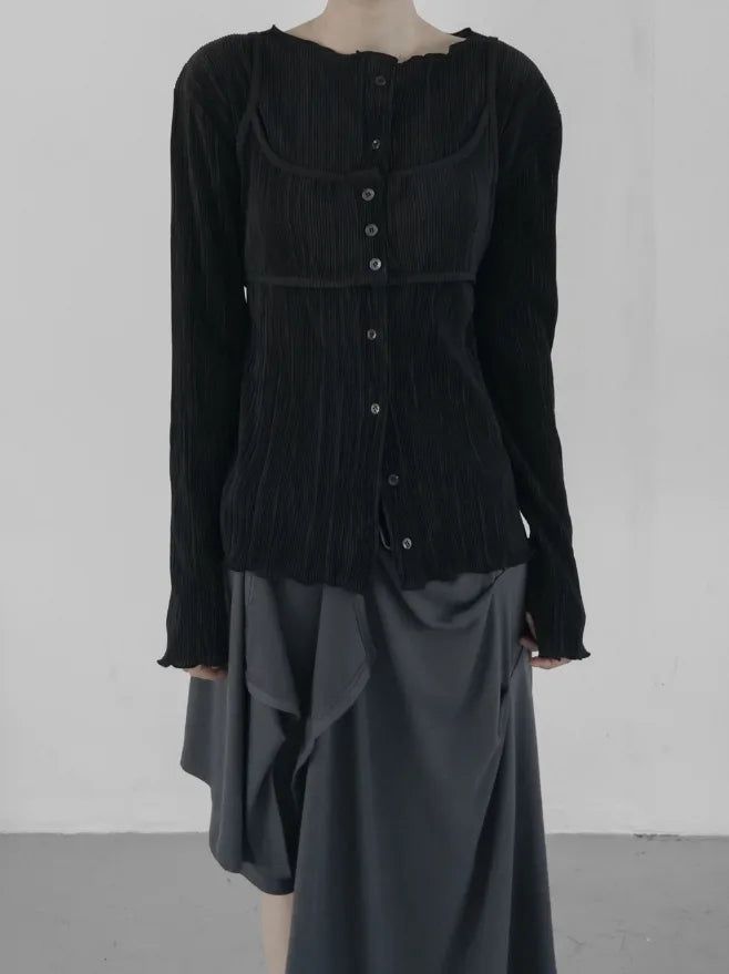Nuad Pleated Bustier Blouse