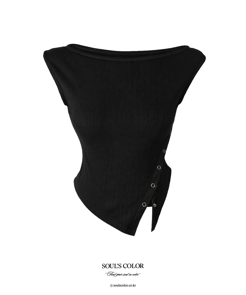Jennifer Asym Snap Rib Top (3color)