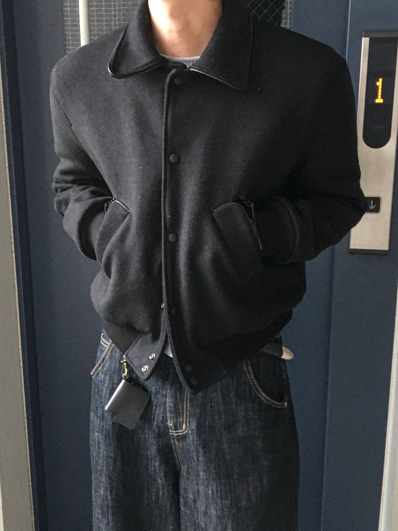 Premium Wool Cropped Varsity Jacket