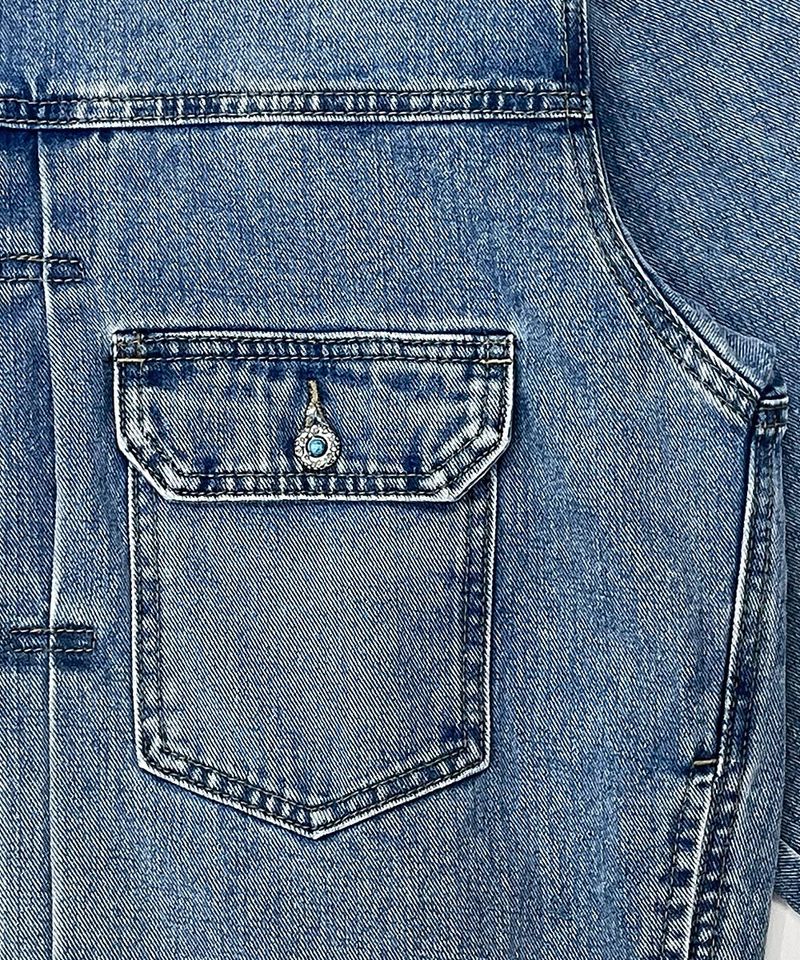 ASCLO Turquoise Gemstone Denim Jacket (2color)
