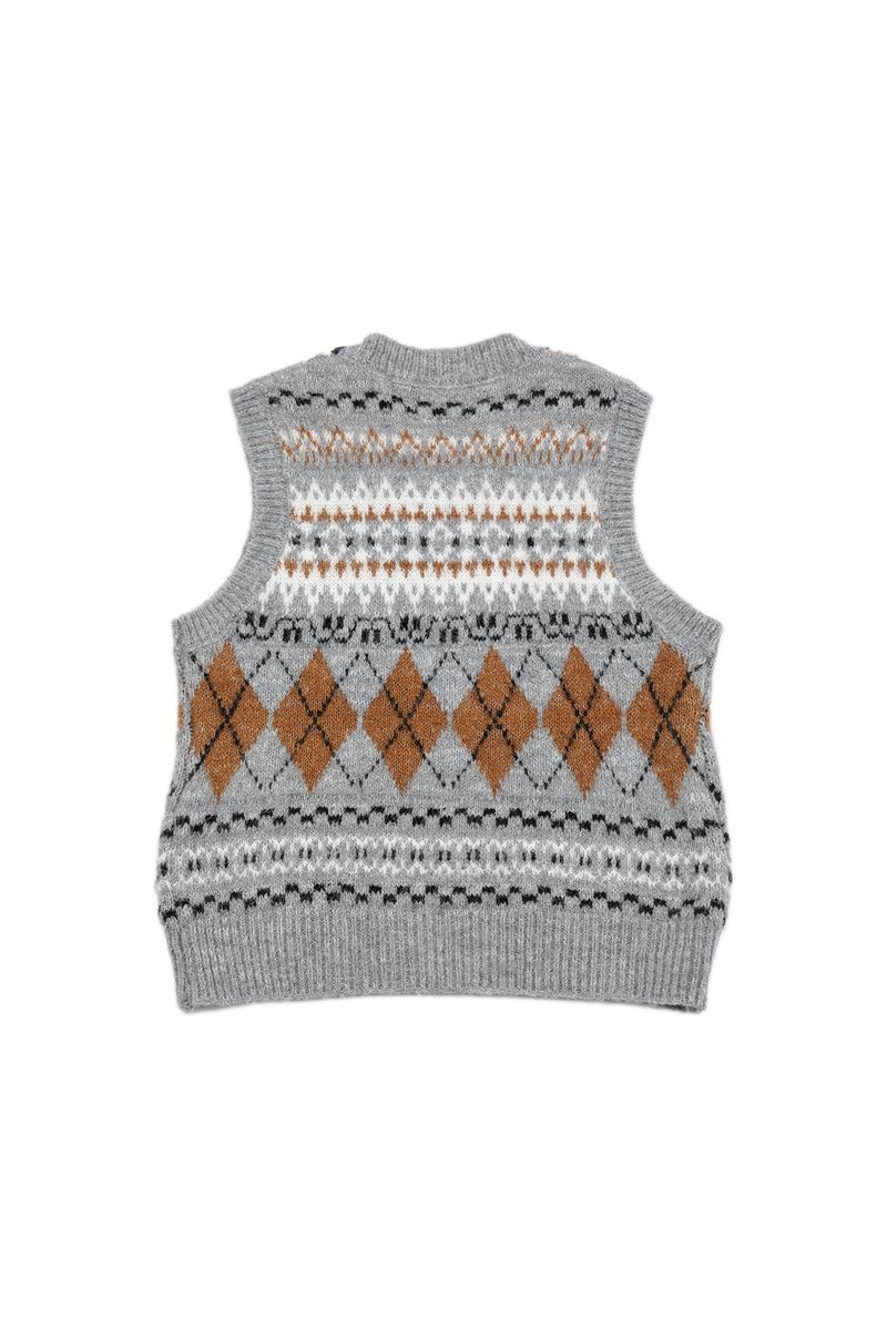 Argyle Lace Vest [Gray]
