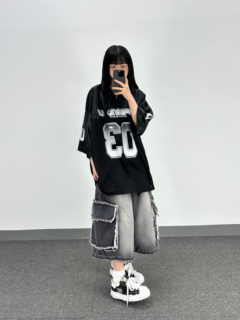 カットオフ ビッグ ポケットショーツ