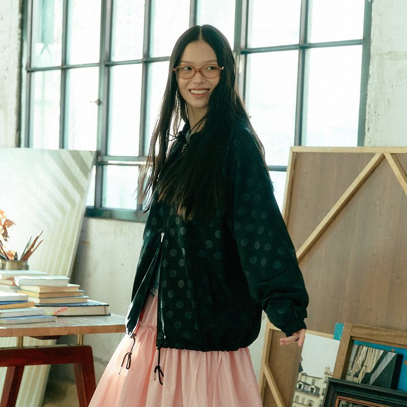 KOOKEESEE（クキシ）の「Dot Hoodie Windbreaker (black)（Jackets/Outerwear）」