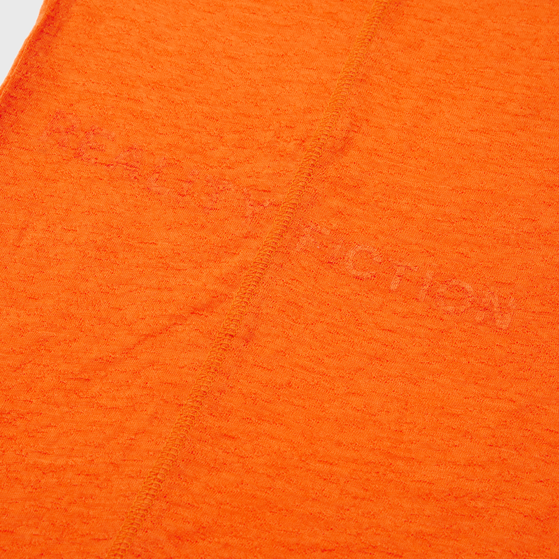 Unbalanced Stitch Turtleneck Tee Orange