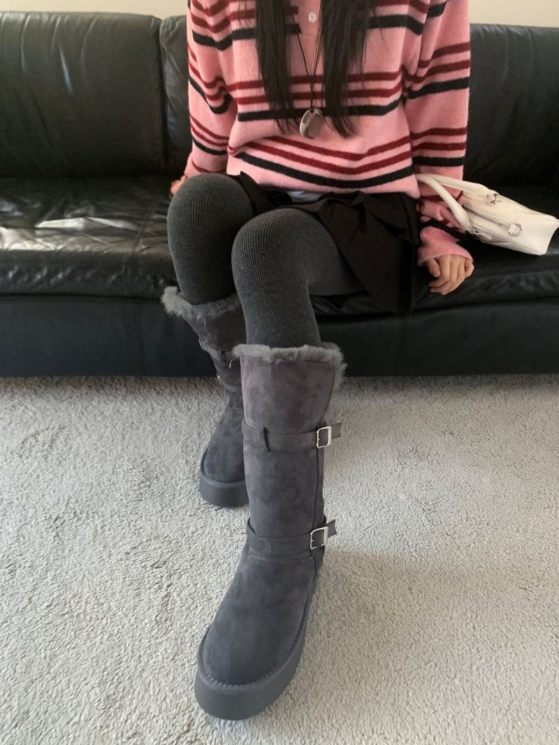 Moufee Fur-Lined Belted Long Ugg Boots