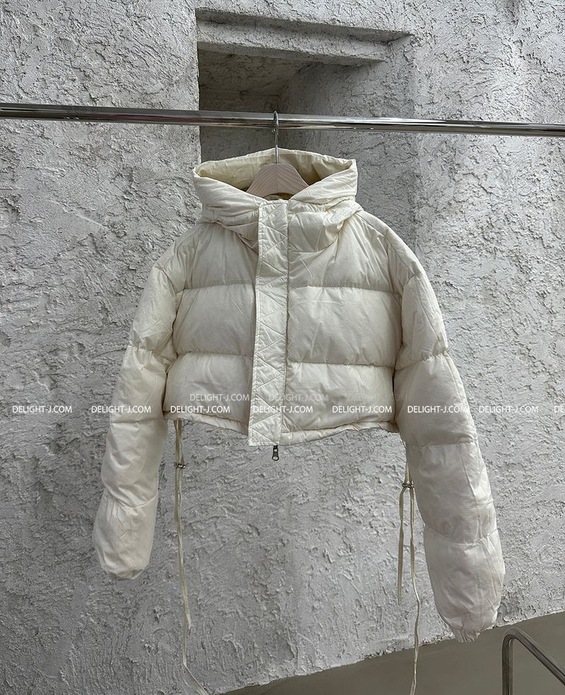 reversible duck down double-sided crop padded coat
