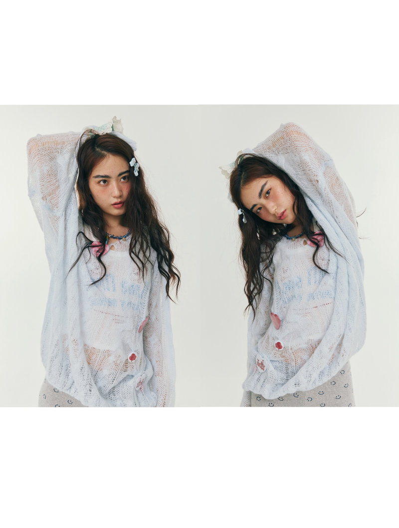 cotton candy knit babi blue