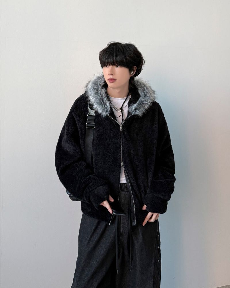 Bless Fur Hood Zip-up