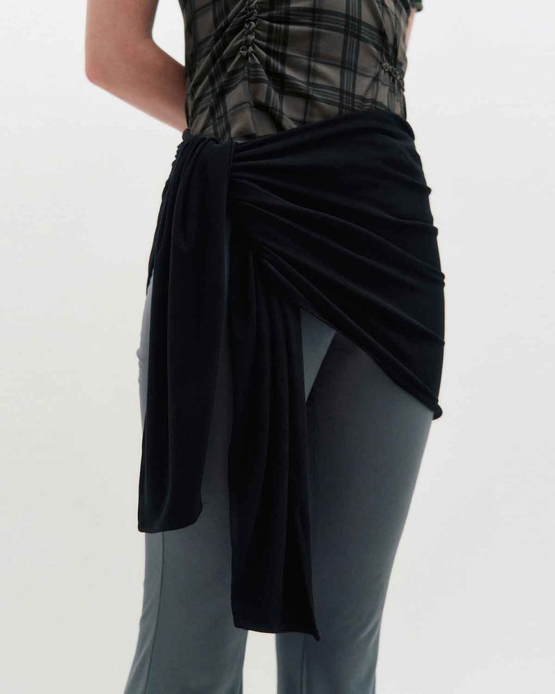Layered Wrap Tie _ BROWN