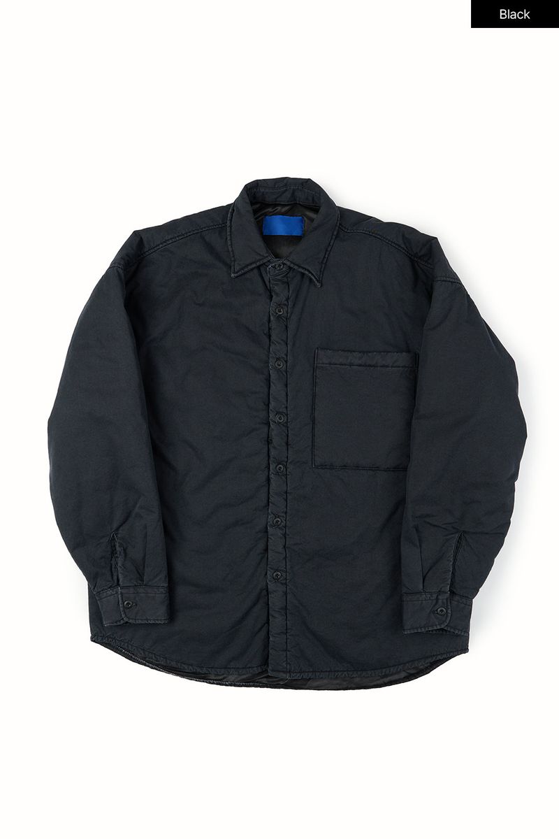 Eric fade washed padded shirt