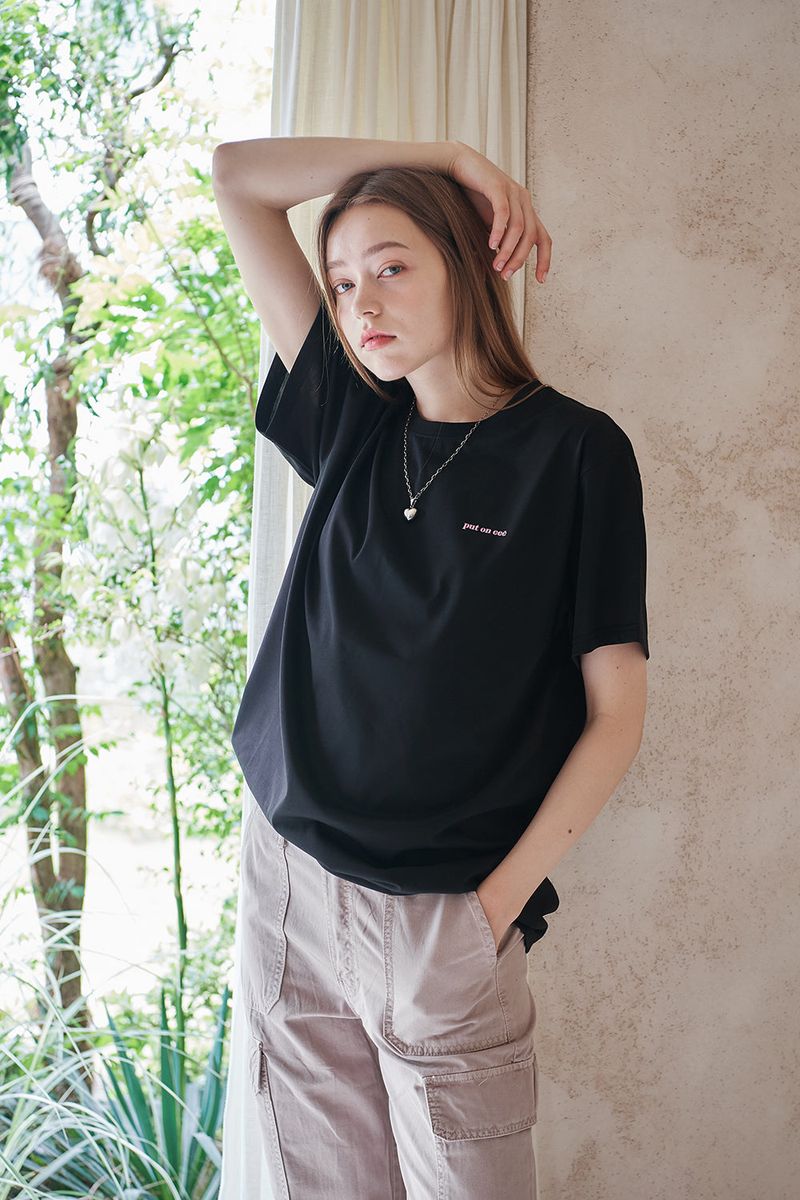 ROUND LOGO OVERSIZED T-SHIRTS_2COLORS