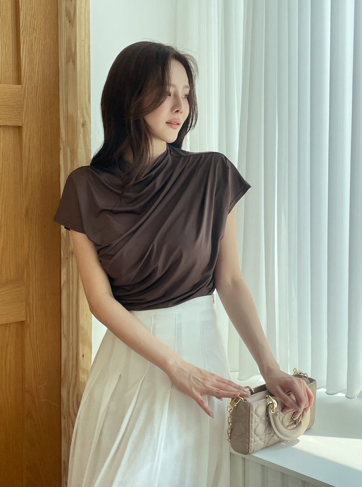 iam mari（アイアム マリ）の「Dayzel Half Drape Cool Span T-Blouse（Tops）」