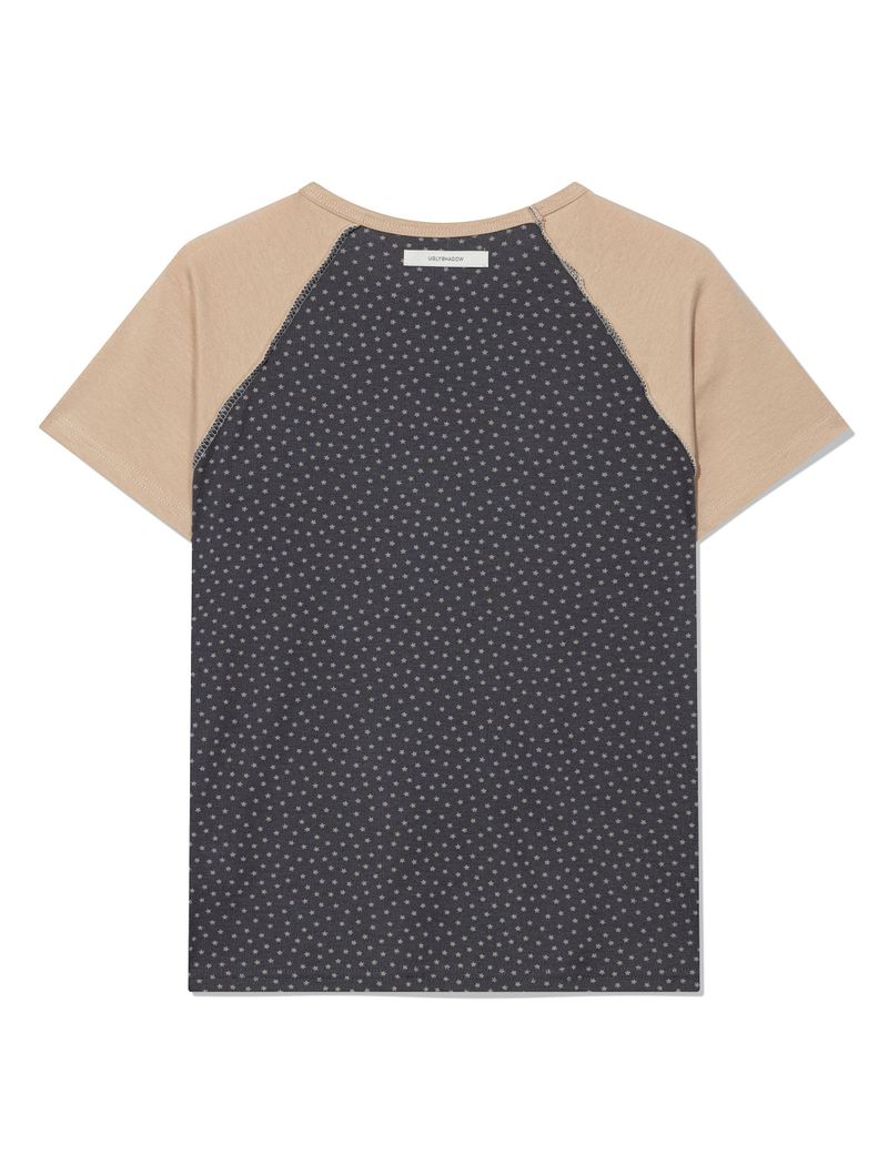 STAR CONTRAST RAGLAN T-SHIRT(CHARCOAL)