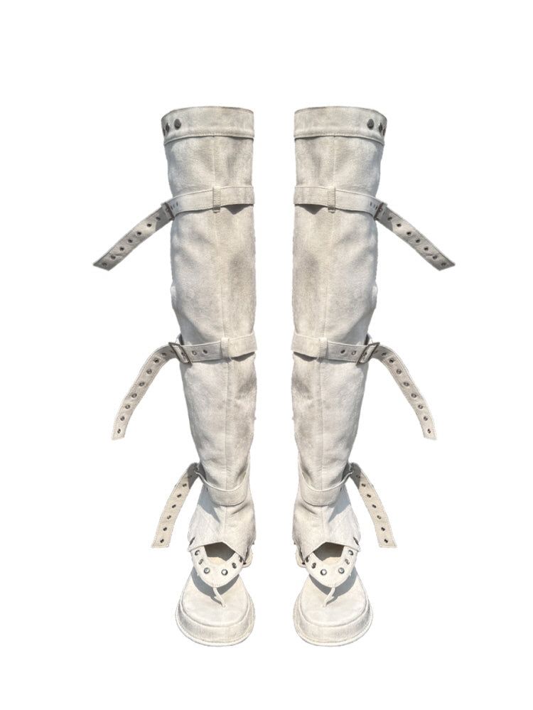 TOE-POST THIGH HIGH BOOTS
