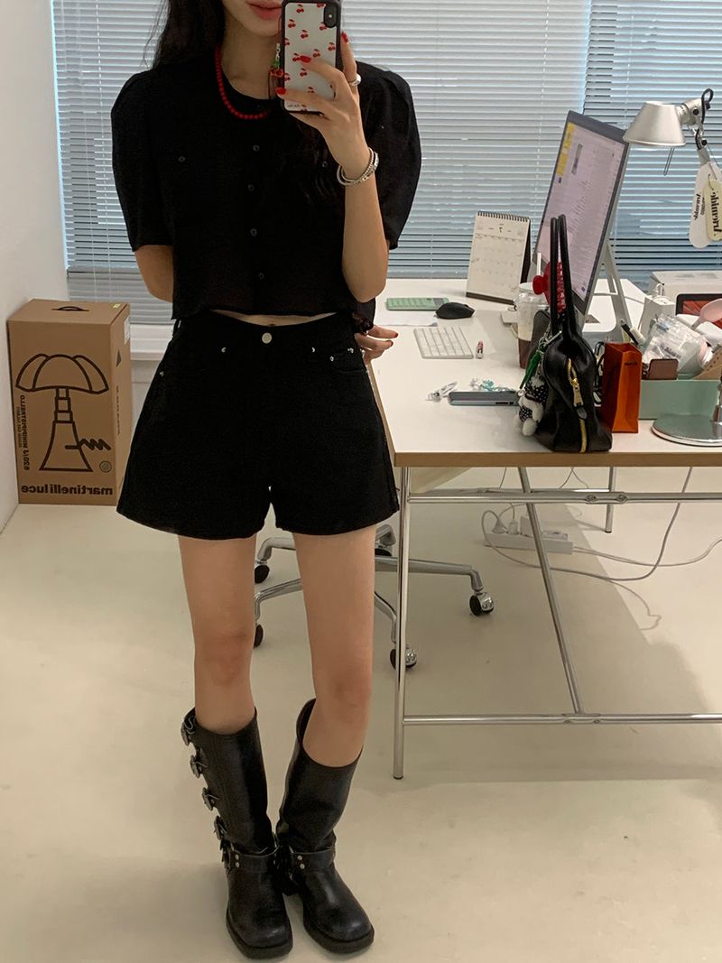 [MADE] ERT SEE-THROUGH PUFF BLOUSE
