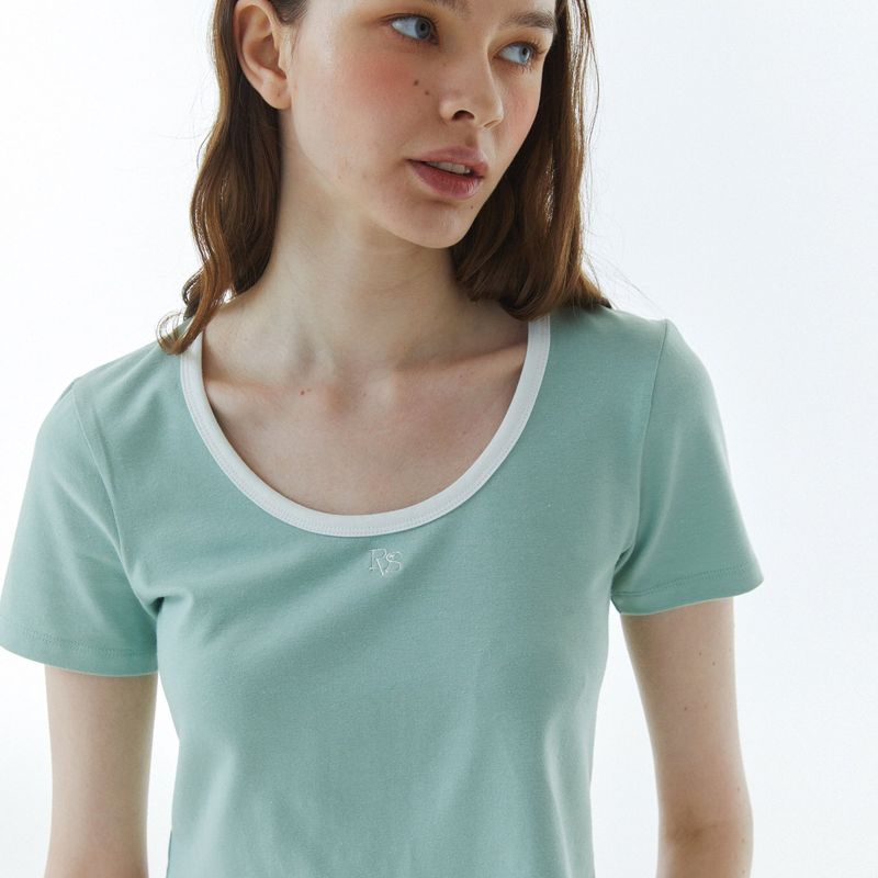 RVS Ringer Cropped T-Shirt Mint