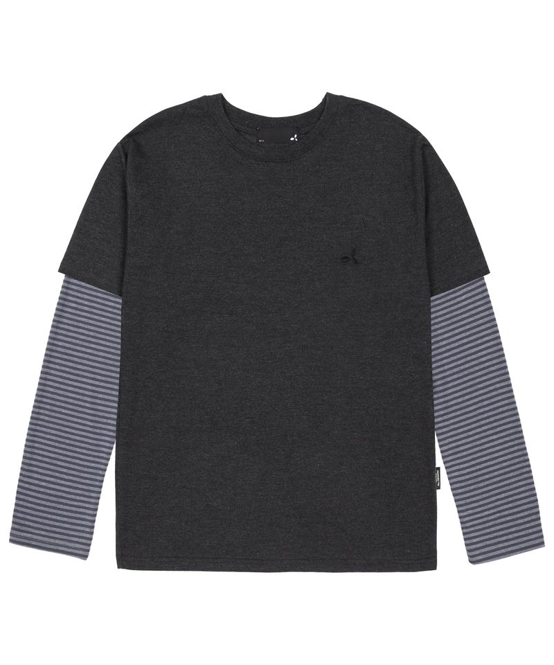  Layered Stripe T-Shirt Charcoal