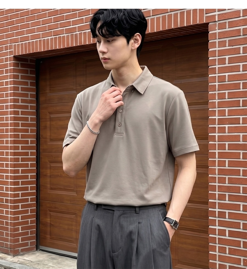 UNDEROFF（アンダーオフ）の「Cool Fit UV-Cut Collar T-shirt Beige（Tops）」