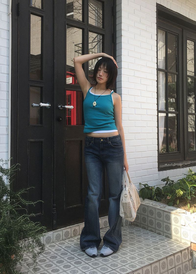 COLOR RIB SLEEVELESS (6color)