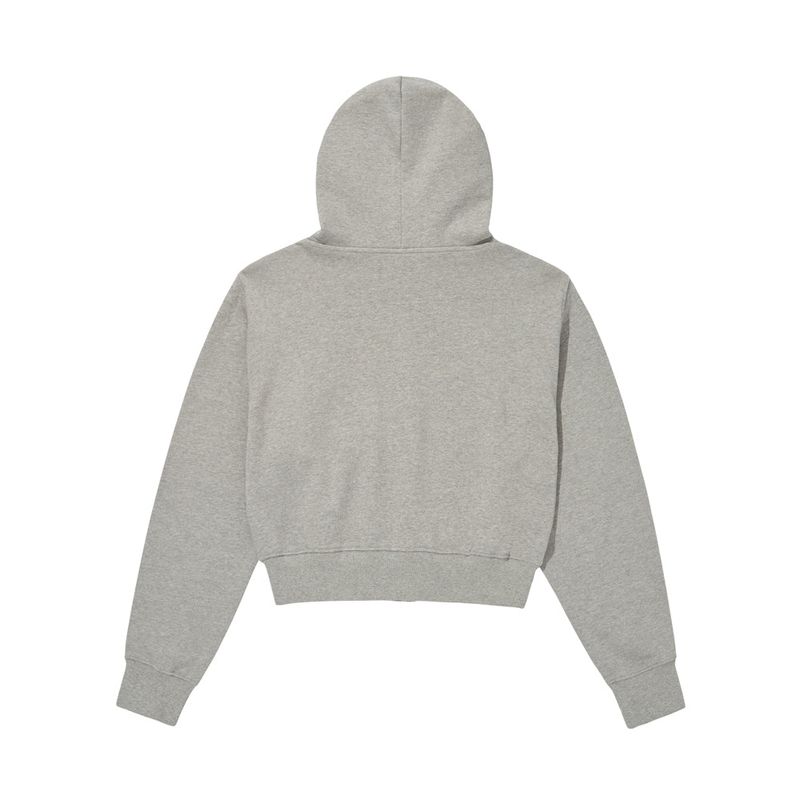 TEMPUS PATCH CROP HOOD ZIP-UP [GREY MELANGE]