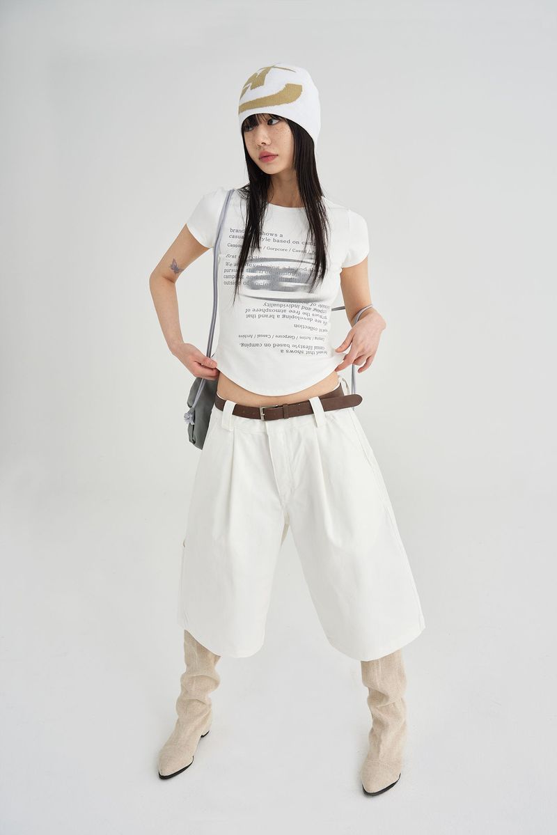 TWILL BERMUDA PANTS [WHITE]