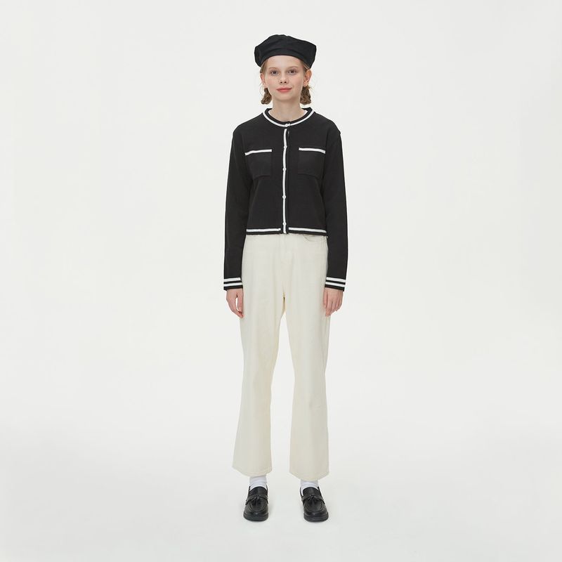 COLORATION SHORT CARDIGAN_BLACK