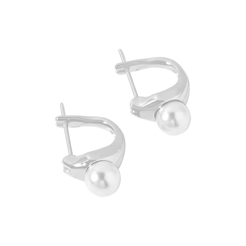 Silver 925 Soft Pearl Curve Earrings