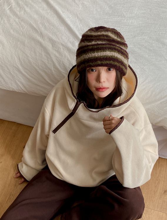 SHOPPERLAND(ショッパーランド)の「Hairy Multi Border Knit Beanie (2color)(Hats)」