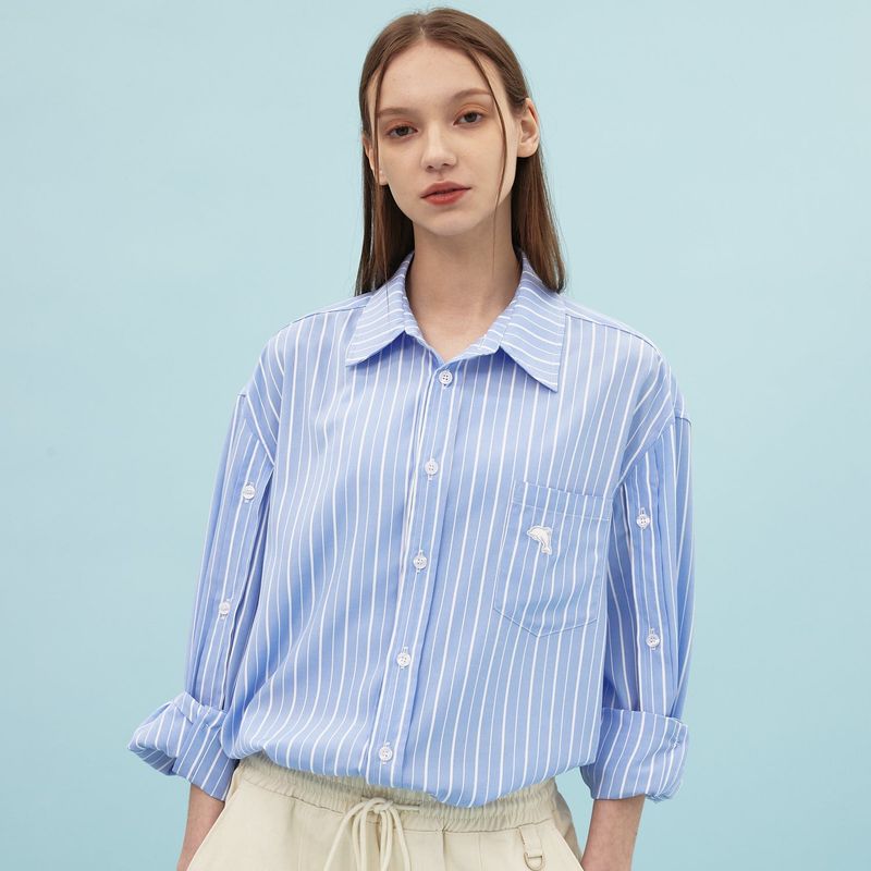 Open sleeve stripe shirts