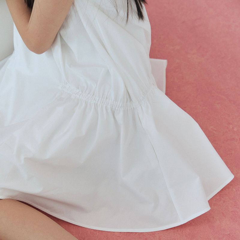 A Line Flaired Mini Dress_White
