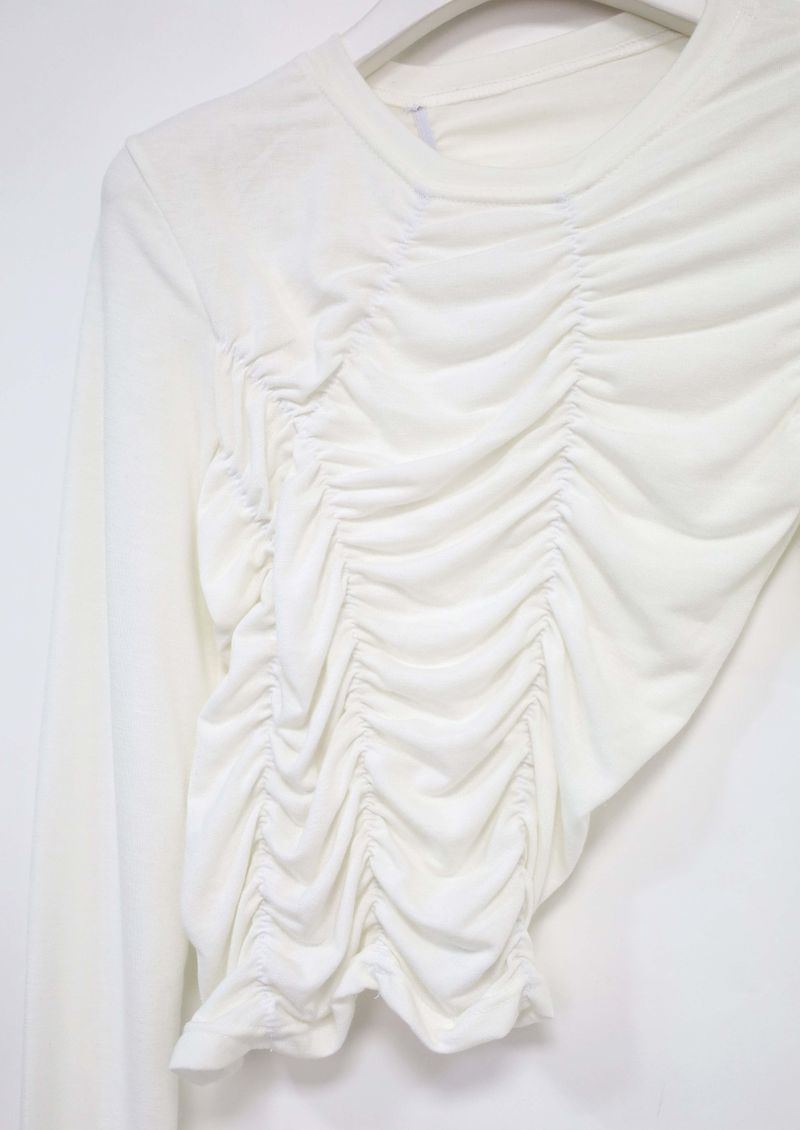 Shirred Asymmetrical T-Shirt