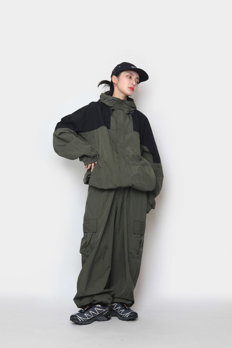 mountain colored nylon jacket