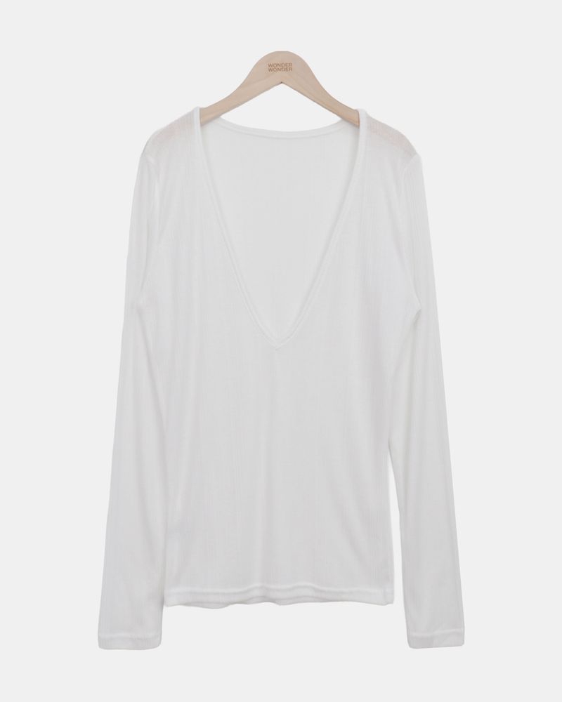 Kazel Deep V-Neck Long-Sleeve T-Shirt