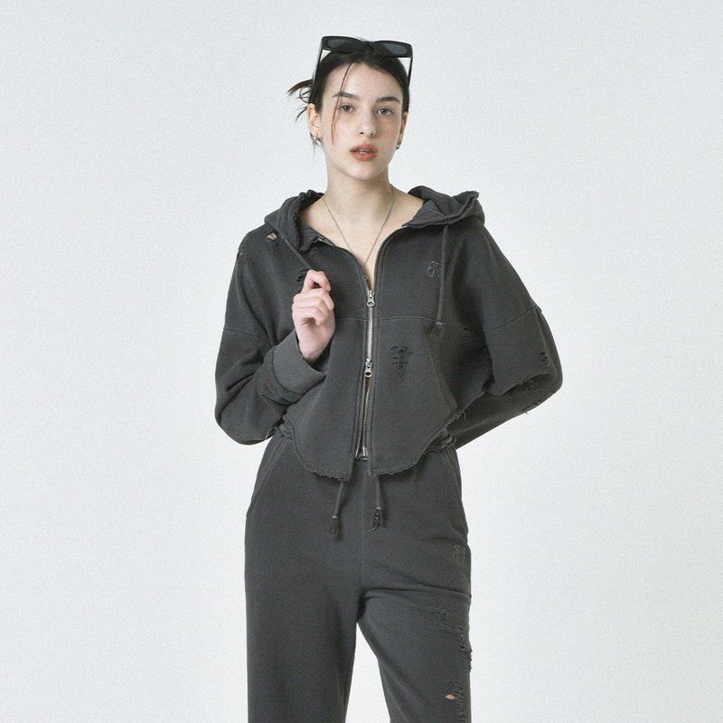 MIDNIGHT MOVE（ミッドナイトムーブ）の「pg hood zip-up (dark grey)（Tops）」