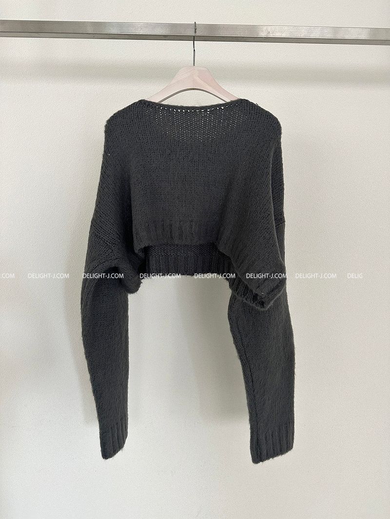 Salt wool cropped knitwear (pink)