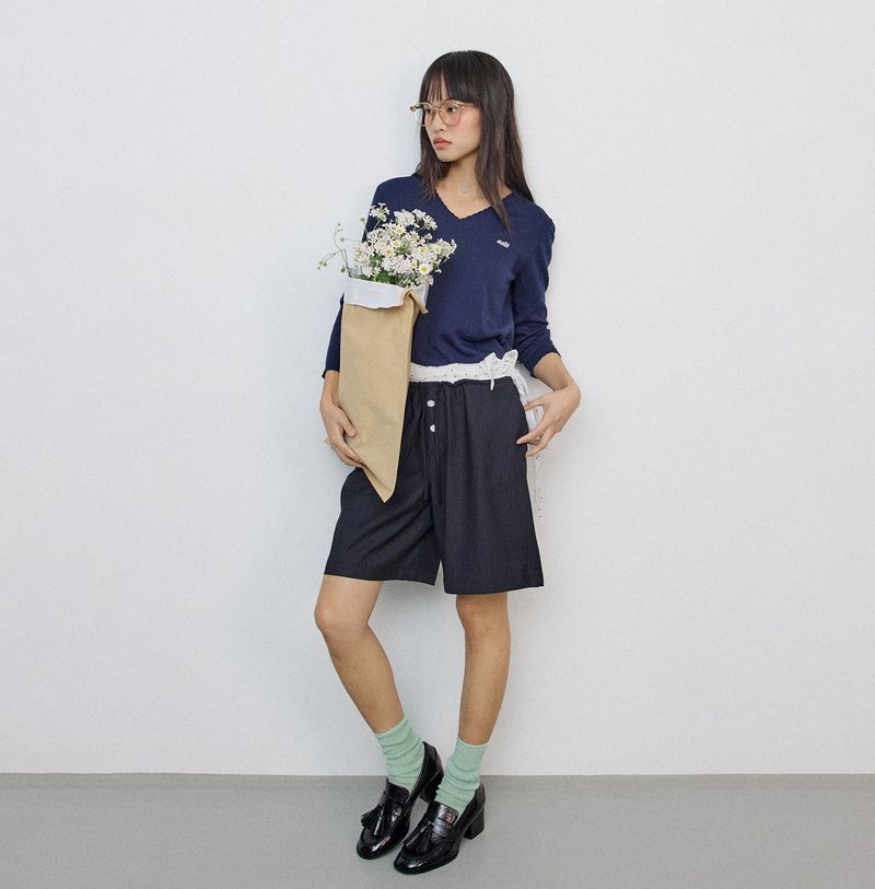 adit（アディット）の「バミューダショーツ_ネイビー（パンツ）」