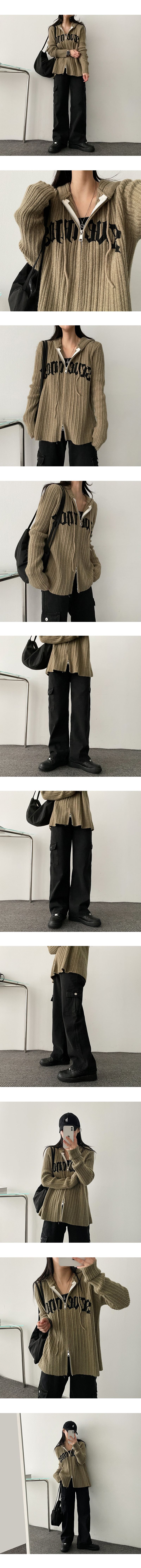 Semi-wide Black Denim Cargo Pants