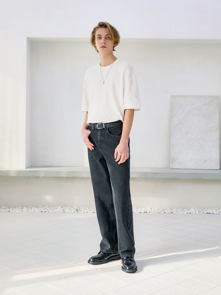 M160 WIDE DENIM PANTS_BLACK