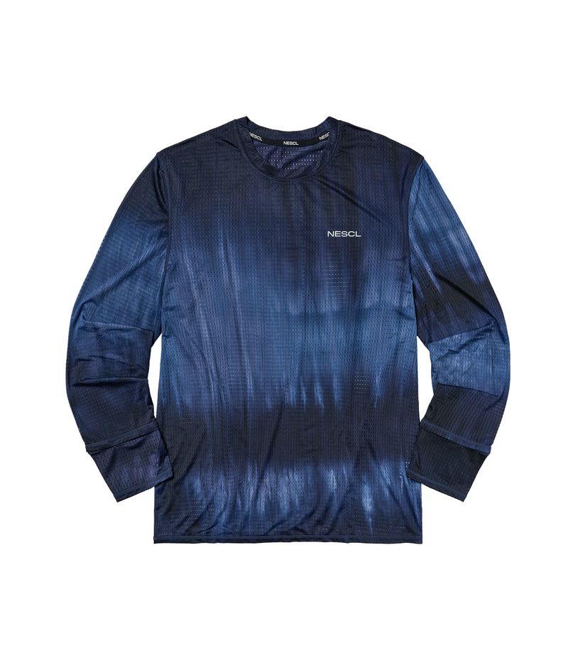 negative split club（ネガティブスプリットクラブ）の「エア ベント タイダイ レーシング フィンガーウォッチホール ロングスリーブ (Blue)（トップス）」