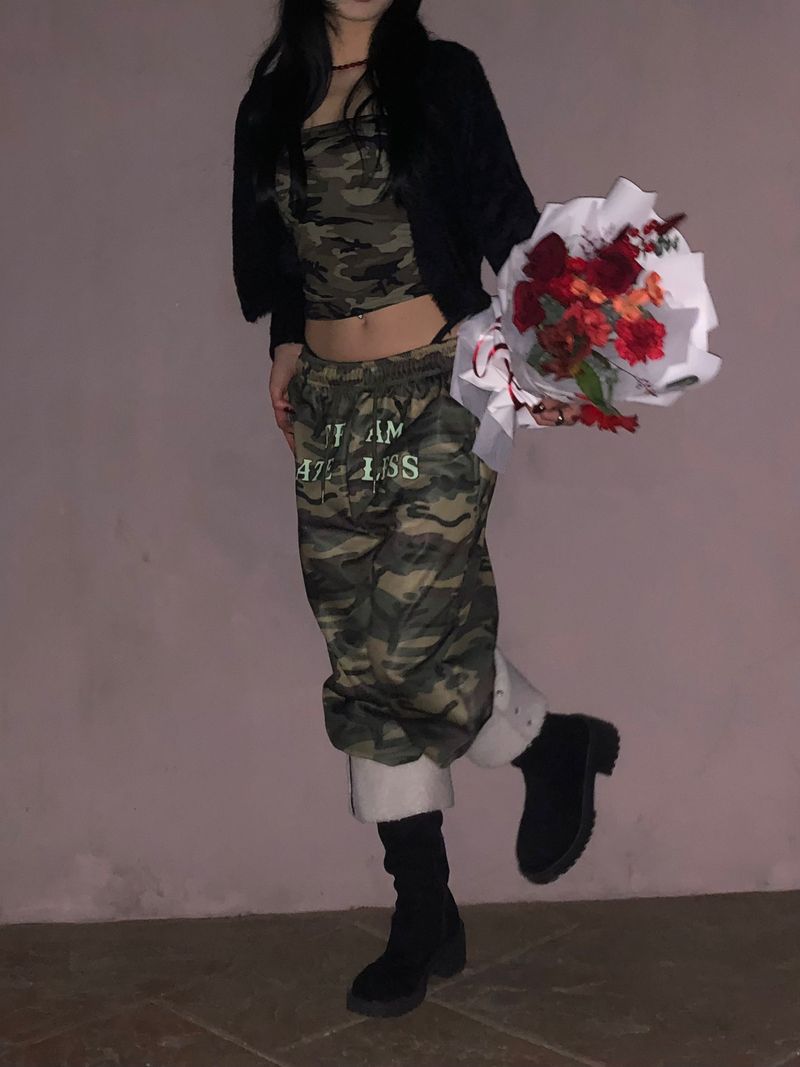 (2 Type) Patterned Wide Sweatpants