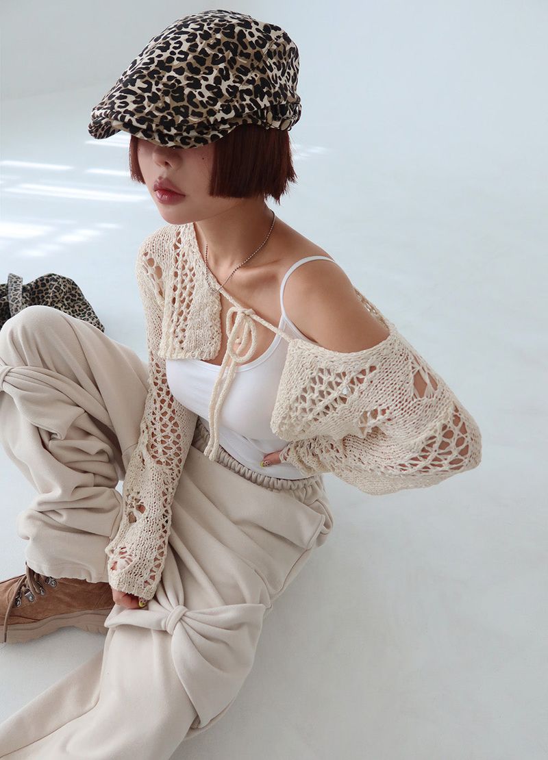 leopard leopard buckle hunting cap