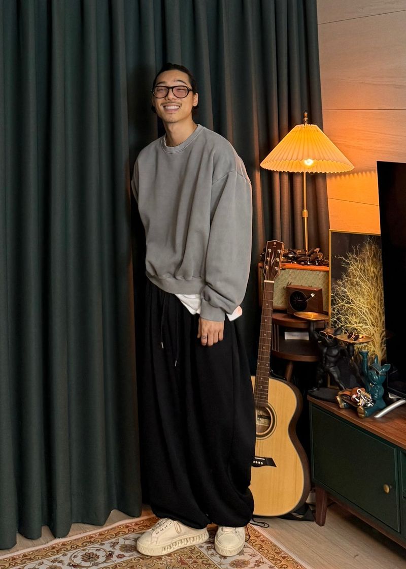 Double-pleated wide string pants 5COLOR