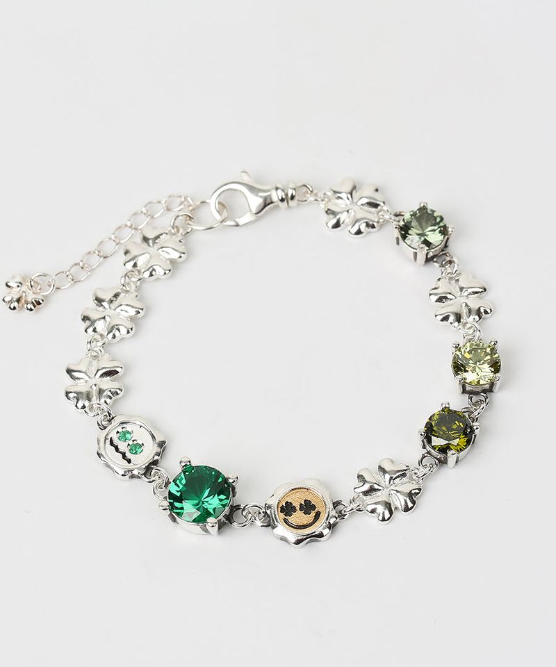 Clover eyes cubic chain (925 silver)