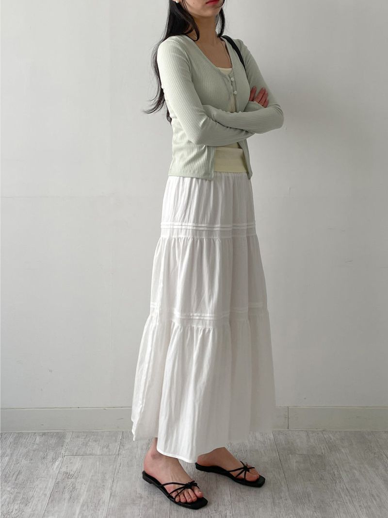 Layered Tiered Flare Long Skirt