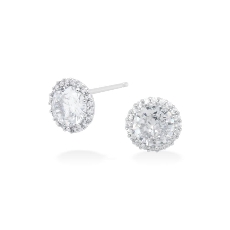 White One Cubic Earring (silver)