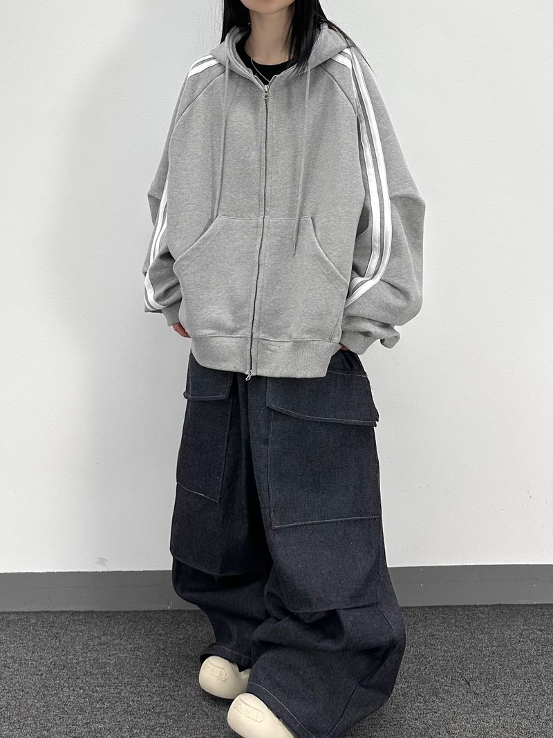 eight track hoodie zip-up 